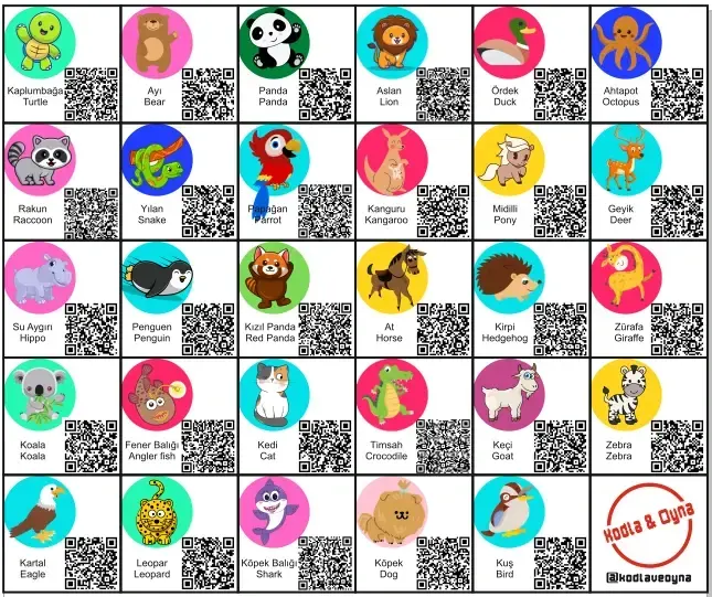 A11 CapCanlı Hayvanlar 90*75cm (Artırılmış Gerçeklik Destekli)