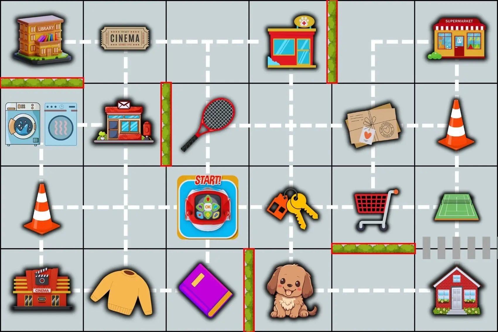 Konuşan Eğitici Robot Matı -2- (90x60) (Bee bot, Doc, Mind Designer, Super Doc uyumludur)